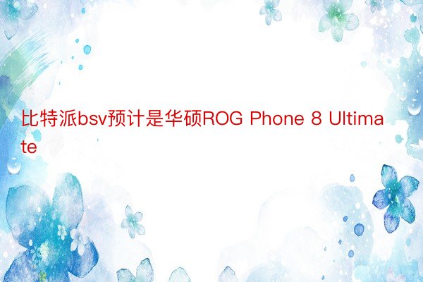 比特派bsv预计是华硕ROG Phone 8 Ultimate