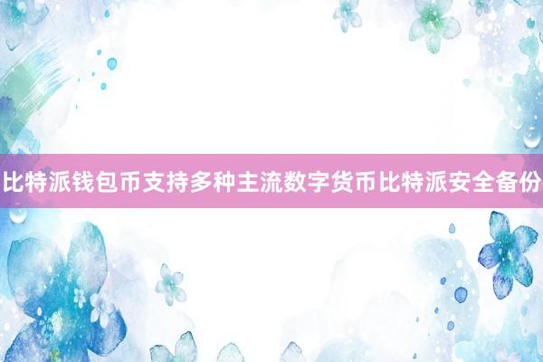 比特派钱包币支持多种主流数字货币比特派安全备份