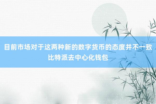 目前市场对于这两种新的数字货币的态度并不一致比特派去中心化钱包