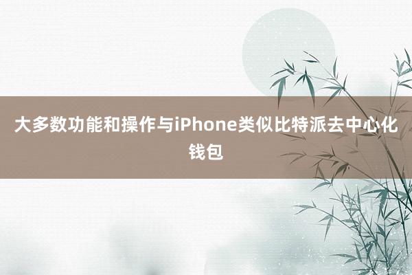 大多数功能和操作与iPhone类似比特派去中心化钱包