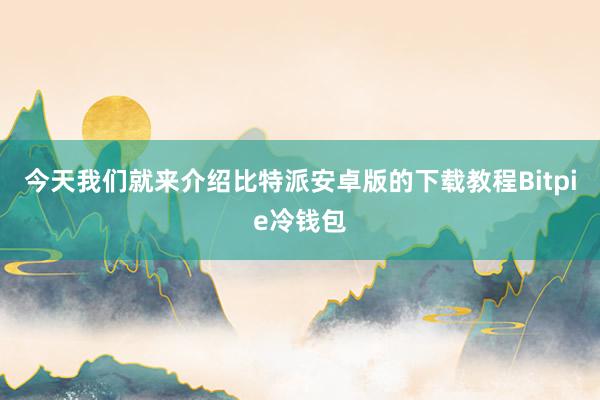 今天我们就来介绍比特派安卓版的下载教程Bitpie冷钱包