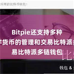 Bitpie还支持多种主流数字货币的管理和交易比特派多链钱包