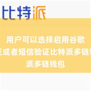 用户可以选择启用谷歌验证或者短信验证比特派多链钱包